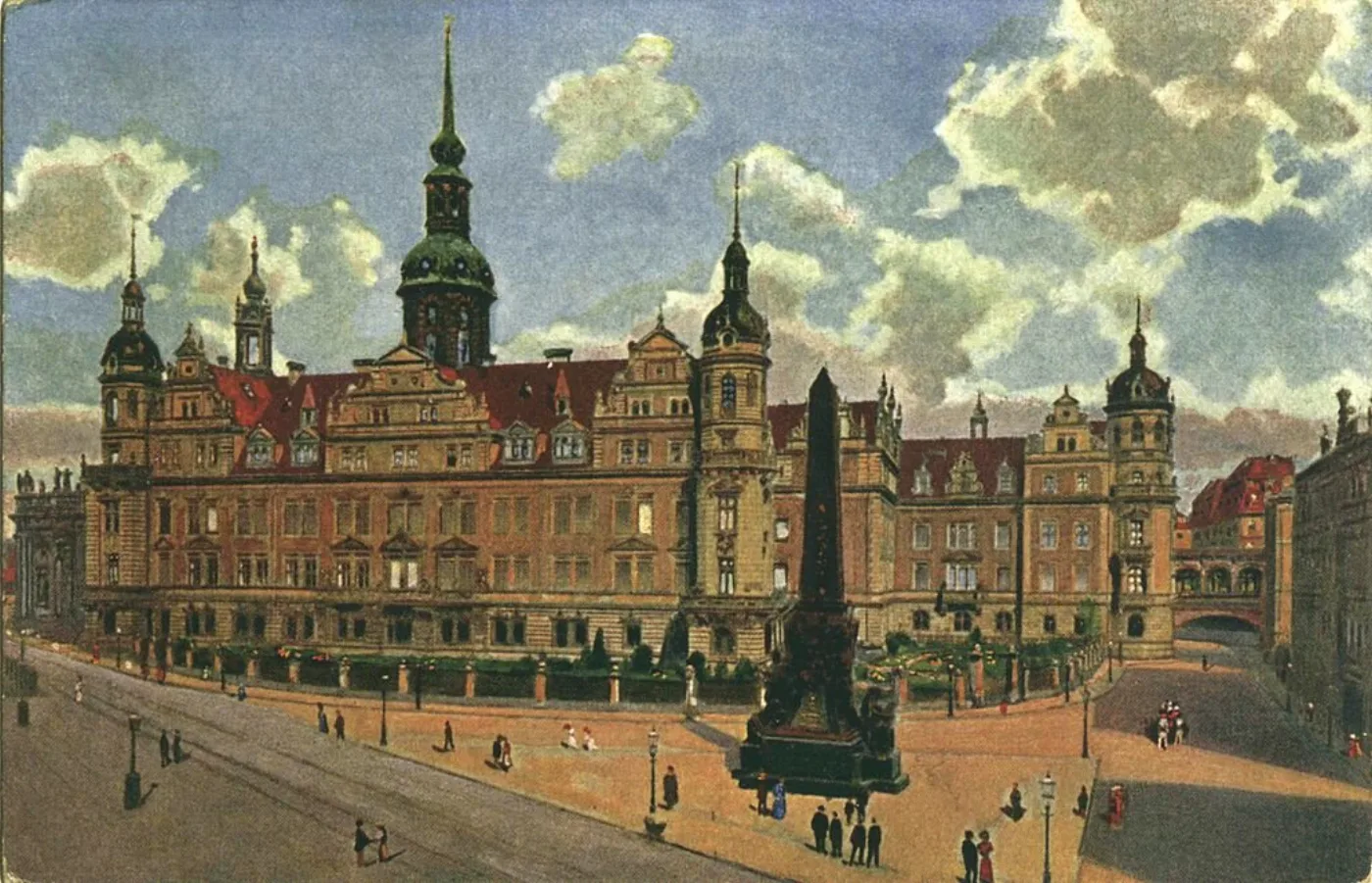 Painting of a castle in the city of Dresden, Germany